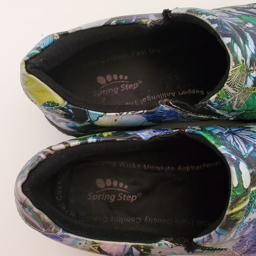 Spring Step Clogs Womens 6.5 Black Butterflies Comfort Skid Resistant - Picture 9 of 15